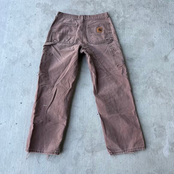 Vintage Y2K Carhartt brown B136 CHT double knee work wear carpenter pants - Picture 5 of 10